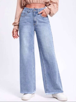 Γυναικείο jean wide leg, μπλε