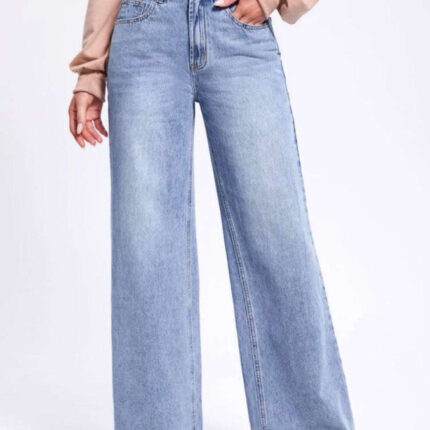 Γυναικείο jean wide leg, μπλε